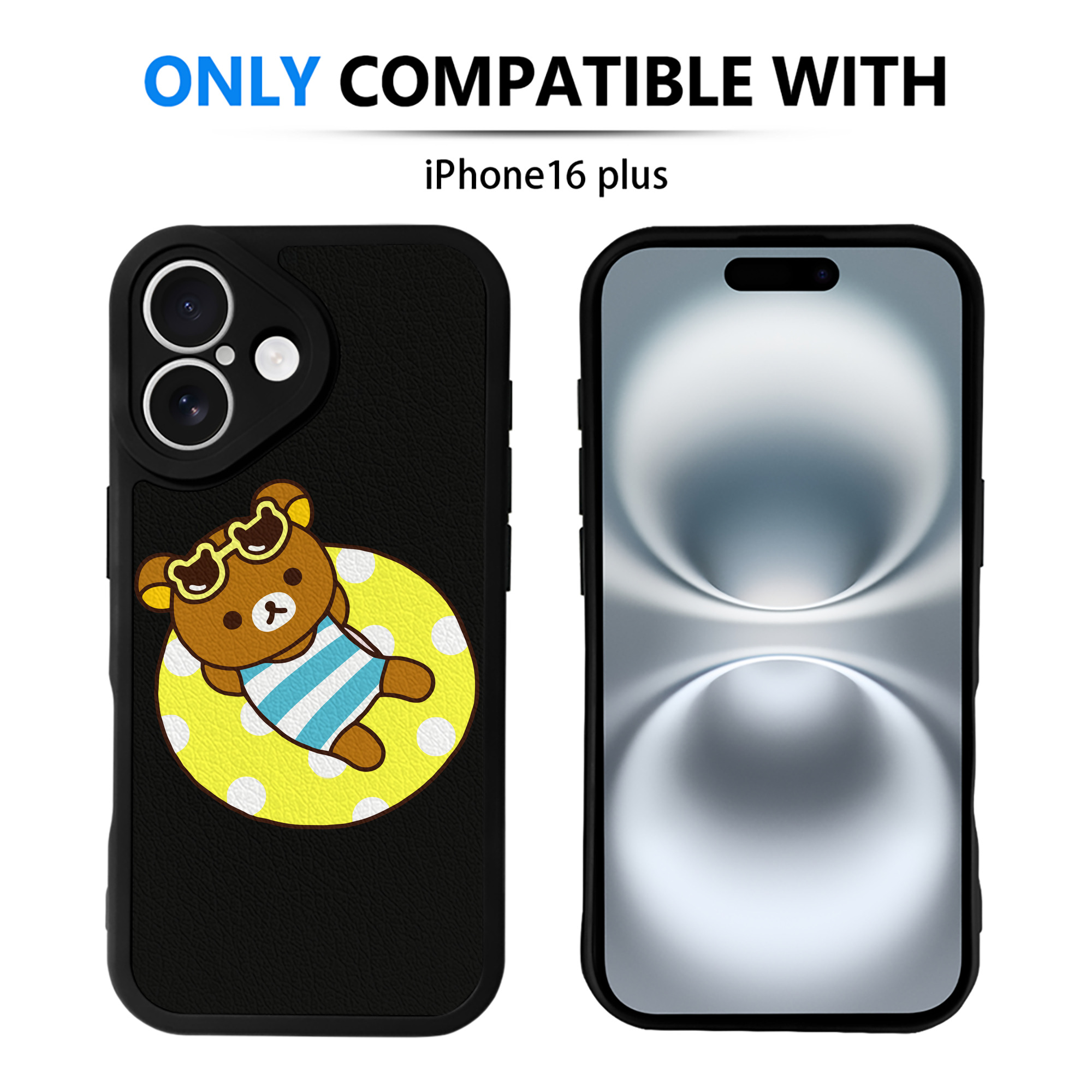 （画像用） リラックマ リラックマ キイロイトリ Rilakkuma Korilakkuma Kiiroitori 【iPhone 16シリーズ対応】シリコンスマホケース（レザー調） 材質：シリコン